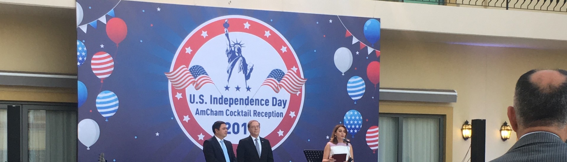 Gumru Eyvazova and Sabina 
Gasimova attended the U.S. 
Independence Day Cocktail 
Reception in Azerbaijan